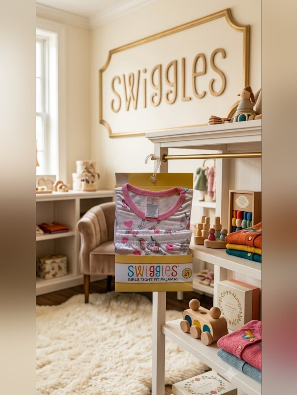 🦄​NWT SWIGGLES Toddler Girl Unicorn & Heart Pajama Set 2T Cozy & Lightweight🦄